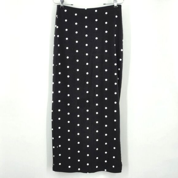 FabAlley Midi Straight Skirt Womens Size Medium Side Slit Polka Dots 90s Style - Picture 1 of 9